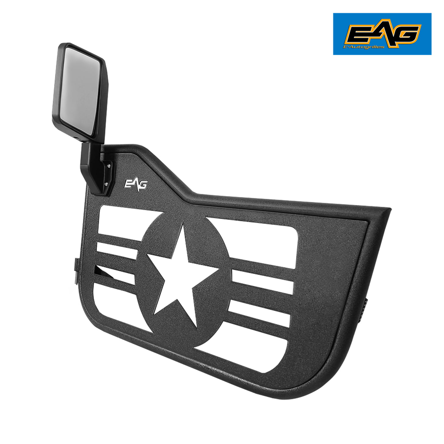 EAG Military Star 2 Tubular Door with Side View Mirror for 81-86 Jeep Wrangler CJ7/ 87-96 YJ 