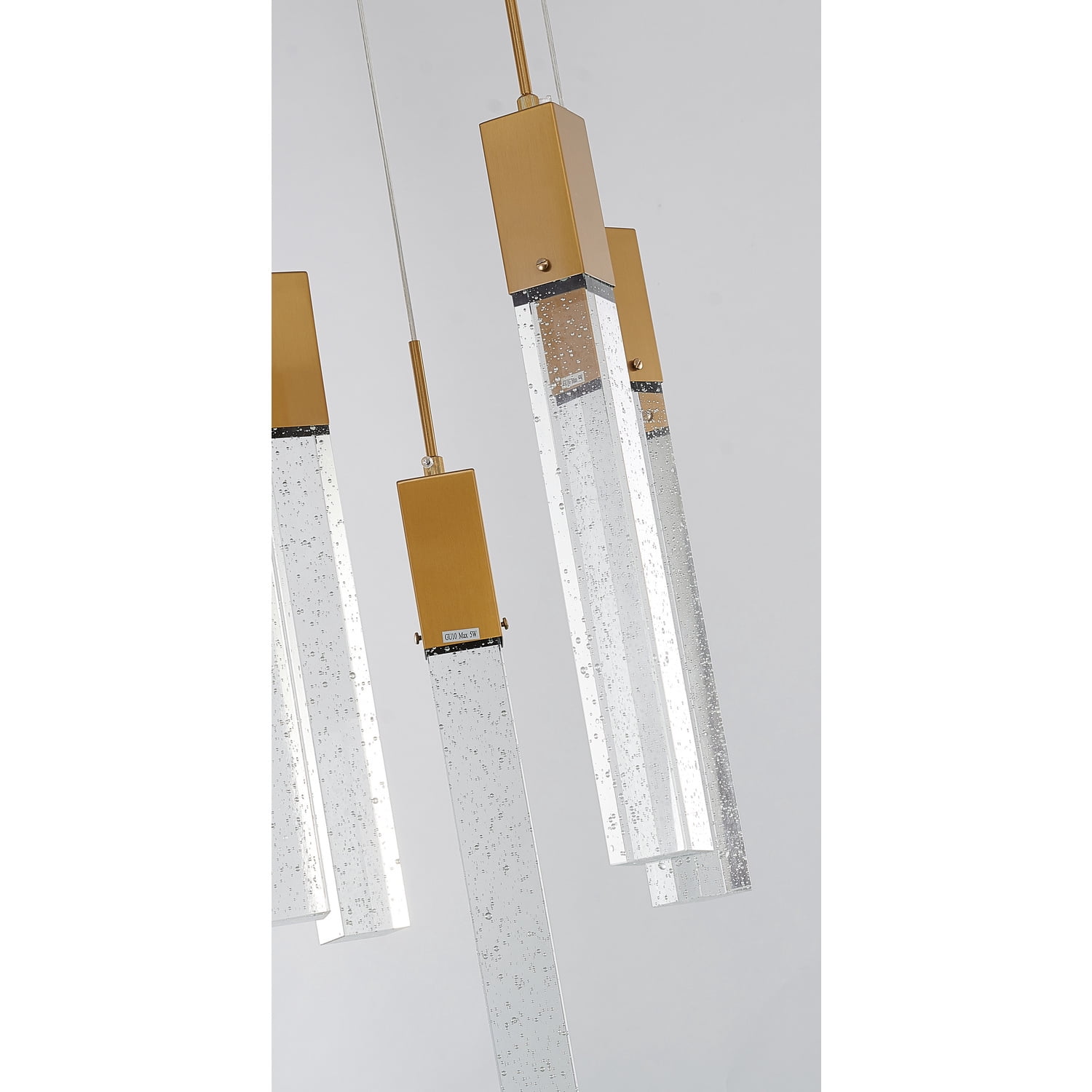 Homestock Asian Fusion Chandelier, Color Clear,Gold, Material Metal, Light Fixture Form Ceiling, 13.78"L X 13.78"W X 19.6"H, Dimmable, Hanging,Ceiling Mount