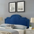 thumbnail image 2 of Headboard, Nailhead, Twin Size, Blue Navy, Velvet, Modern Contemporary, Mid Century Bedroom Master Guest Suite Room, 2 of 9