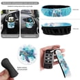 thumbnail image 6 of Yuyamidu Blue Sea Turtle Car Seat Cover Set of 15 Cute Steering Wheel Cover Seat Belt Strap Pads Cup Coasters Trash Bag Air Vent Storage Bag Rearview Mirror Cover Keychain Auto Interior Set, 6 of 7