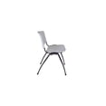 thumbnail image 2 of Regency Cain 42 in. Round Breakroom Table- White & 4 M Stack Chairs- Grey, 2 of 6