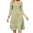 thumbnail image 1 of Vestido acampanado con estampado de hinojo y prímula rosa y rosa de William Morris Vestido de cuello cuadrado Vestido elegante de moda femenina estampado William, 1 of 6
