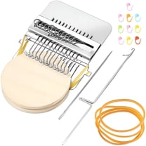 FACEGA Small Weaving Loom Kit with 14 Hooks Mini Darning Loom Speedweve Type Weave Tool Beginners Quickly Mending Loom Machine DIY Weaving Repair Tool for Jeans Socks and Clothes