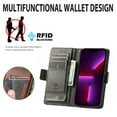 thumbnail image 3 of Flip Wallet Leather Case with Kickstand,Multi-Function Magnetic Phone Case for iPhone 14 Pro Max, 3 of 5