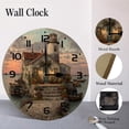 thumbnail image 4 of ZXCXRQFa Lighthouse Seagull Sailboat Flowerpot Coastal Kitchen Home 10 Inch Silent Vintage Design Round Wall Clock Numerals Design Non Ticking Retro Clocks Home Decor Desk Clock, 4 of 7