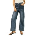 thumbnail image 4 of DOKOTOO Women's Wide Leg Jeans Boyfriend High Waisted Vintage Stretchy Loose Denim Pants with Big Pockets, 4 of 11