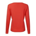 thumbnail image 3 of NINEXIS Womens Basic Crew Neck Long Sleeve Button Down Cardigan, 3 of 3