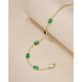 thumbnail image 5 of SNGIA Gold Green Zircon Tennis Bracelet for Women, 18K Gold Plated Station Chain Bracelet, 5 of 6
