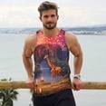 thumbnail image 6 of Logiee Lantern Giraffes Magical Forest Print Men's Workout Tank Top,Quick Dry Workout Tank Top,Gym Muscle Tee,Fitness Bodybuilding Sleeveless T Shirt-X-Large, 6 of 7