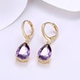 thumbnail image 4 of Yellow Gold Platinum Plated Earrings Drop Dangle Zircon L585, 4 of 7