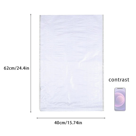 3X Woven Bag Clearance! Thick White Plastic Film Woven Bag Flooding Sandbag Protection Packaging 15X24In