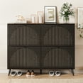 thumbnail image 3 of Shoe Storage Cabinet for Entryway, Narrow Shoe Cabinet with 4 Flip Drawers, Freestanding Shoe Rack Organizer for Foyer, Hallway, 3 of 9