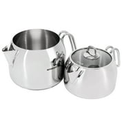 Korkmaz Perla Maxi Stainless Steel 1.2 Liter Tea Pot and 2 Liter Kettle Set