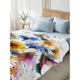 thumbnail image 5 of Twin XL Flat Sheet 66"x102", Hummingbird Soft Lightweight Bedding Flat Sheets Only, Spring Farmhouse Oil Painting Sunflowers Brushed Microfiber Top Bed Sheet, Breathable StainResistant Bedsheets, 5 of 9