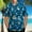 Dark Blue, variant on Patlollav Mens Hawaiian Print Lapel Short Sleeve Shirts Plus Size