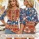 thumbnail image 2 of Camiseta tipo túnica Blingfit para mujer, manga 3/4, primavera y verano, talla 3XL, 2 of 5