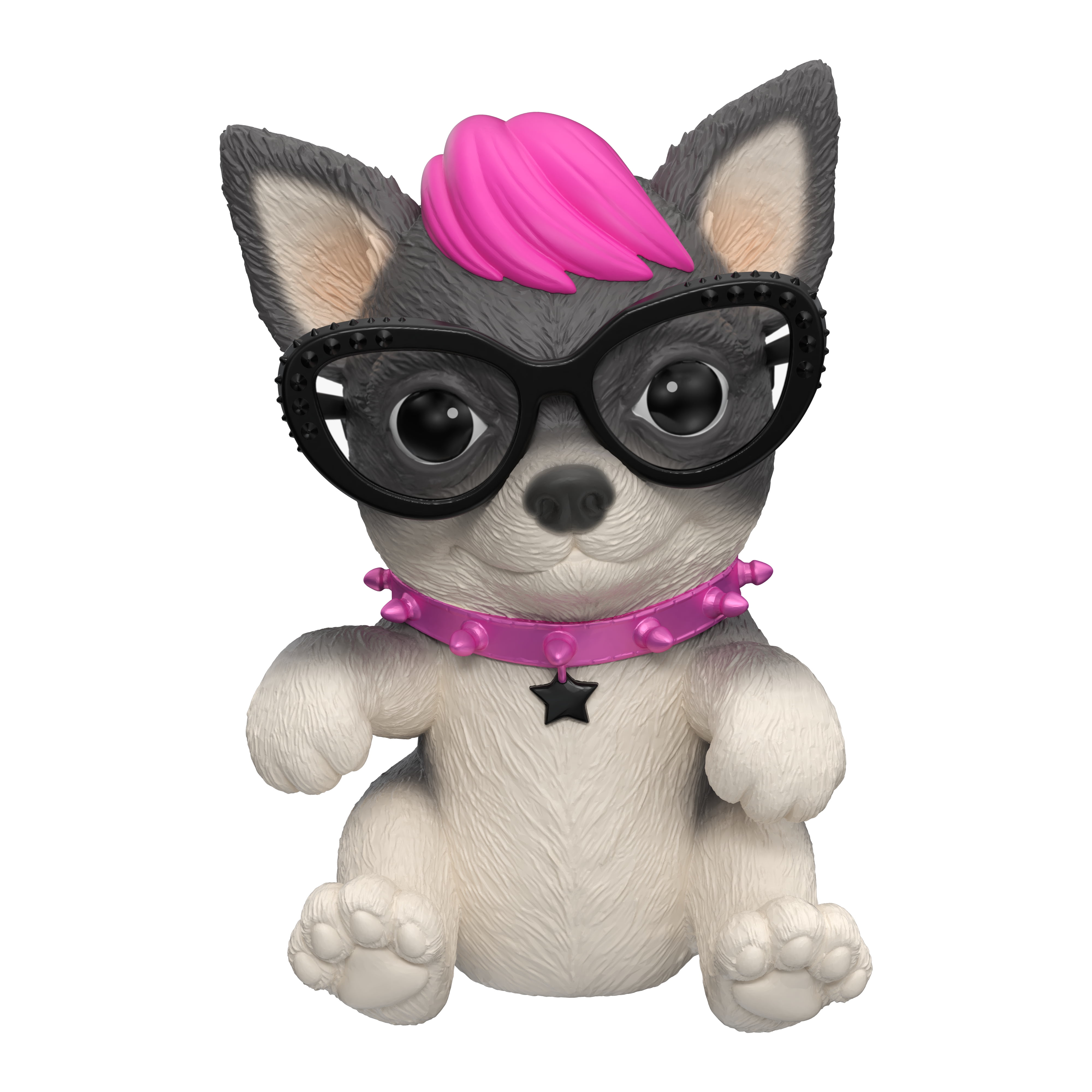OMG Little Live Pets Punk Rock Pink Hair Squishy Puppy Plays Music & Sings for sale online 