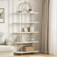 thumbnail image 4 of ChaoLink 71" Arched Bookshelf 5 Tier Bookcase Open Bookshelf Plant Stand with Metal Frame Freestanding Display Rack Tall Shelving for Bedroom Living Room, 4 of 9