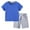 Blue, variant on ATOGUTA Pajamas Set for Boys Size 1T-11 Active Shorts Set 2 Piece Short Sleeve T-Shirt and Sweat Shorts Blue