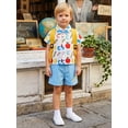 thumbnail image 5 of BemeyourBBs Toddler Baby Boys Back to School Outfit Baby Boy Gentlemen First Day of School Outfits Apple Print Short Sleeve Button Down Shirt with Bowtie Shorts Set Baby Kindergarten Summer Outfit, 5 of 9