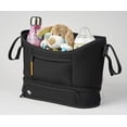 thumbnail image 4 of Bababing Stroller Caddy Organizer - Black - Compatible with All Strollers - Quick Attach with Adjustable Clips - Holds 2 Bottles, Large Central Pouch for Snacks, Phones, Essentials - Secure Zip Pocket, 4 of 5