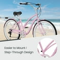 thumbnail image 3 of MOONCOOL 24/26 Inch Beach Cruiser Bike, 7 Speed Step-Through Frame Adult Bicycle, City Bike Commuter Bicycle with Front & Rear Fenders, Rear Cargo Rack for Men, Women, 3 of 13