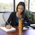 thumbnail image 4 of 20oz Pumpkin Bat Halloween Pattern Skinny Tumblers Stainless Steel Tumbler with Lid and Straw,Vacuum Insulated Double Wall Travel Tumbler Cups with Cleaning Brush for Coffee,Tea, 4 of 6