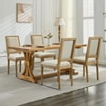 thumbnail image 3 of French Country Dining Chairs Set of 2, Cream Kitchen & Dining Room Chairs Set of 2, Ivory Linen Upholstered Dining Chairs, Wood Legs, High Back, Sillas De Comedor (Fabric, Beige, 2Pcs), 3 of 11
