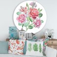 thumbnail image 2 of Designart 'Spring Flowers Alstroemeria Pink Roses' Traditional Circle Metal Wall Art 29x29 - Disc of 29, 2 of 5