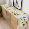 thumbnail image 4 of Sunflower Floral Table Runner 90 Inches Long Farmhouse Dress Scarves, Farmhouse Pastoral Daisy Bees Grey Plaid Dining Tablerunner for Coffee Table/Kitchen Island/Party Décor, 13" x 90", 4 of 8