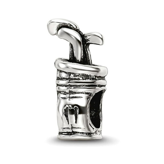 925 Sterling Silver Polished Oxidized Reflections SimStars Golf Bag Bead Charm 15.45x6.36mm Wide Pendant Necklace for Wo