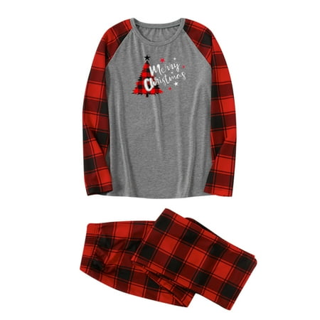

Scyoekwg Family Christmas Pjs Matching Sets Holiday Family Winter Warm Pajamas Set Long Sleeve and Long Pants Round Neck Comfy Loose Christmas Pattern Print Baby-Kids-Adult Black M