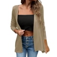 thumbnail image 1 of Womens Open Front Cardigan Tops Lightweight Long Sleeve Casual Cardigan Thin Fall Loose Draped Flowy Tops Beige, XL, 1 of 7