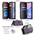 thumbnail image 3 of Dteck Crossbody Wallet Case for Samsung Galaxy A36 5G,Heavy Duty Leather Case  PU Leather Magnetic Closure Zipper Pocket Stand Cover with Shoulder Strap for Samsung Galaxy A36 5G ,Purple, 3 of 8