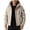 Khaki, variant on Plus Size Puffer Jacket for Men with Pockets Drawstring Hood Stand Collar Windbreaker Jacket Relaxed Long Sleeve Cropped Jacket Versatile Solid Color Outdoor Winter Cotton Coat 2XL