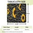 thumbnail image 2 of Black Sunflower Word Pattern Square Fitted Tablecloth with Elastic Edge,Square Table Cover,Washable Elastic Table Cover for Home Kitchen Party Decor 36"x36", 2 of 6