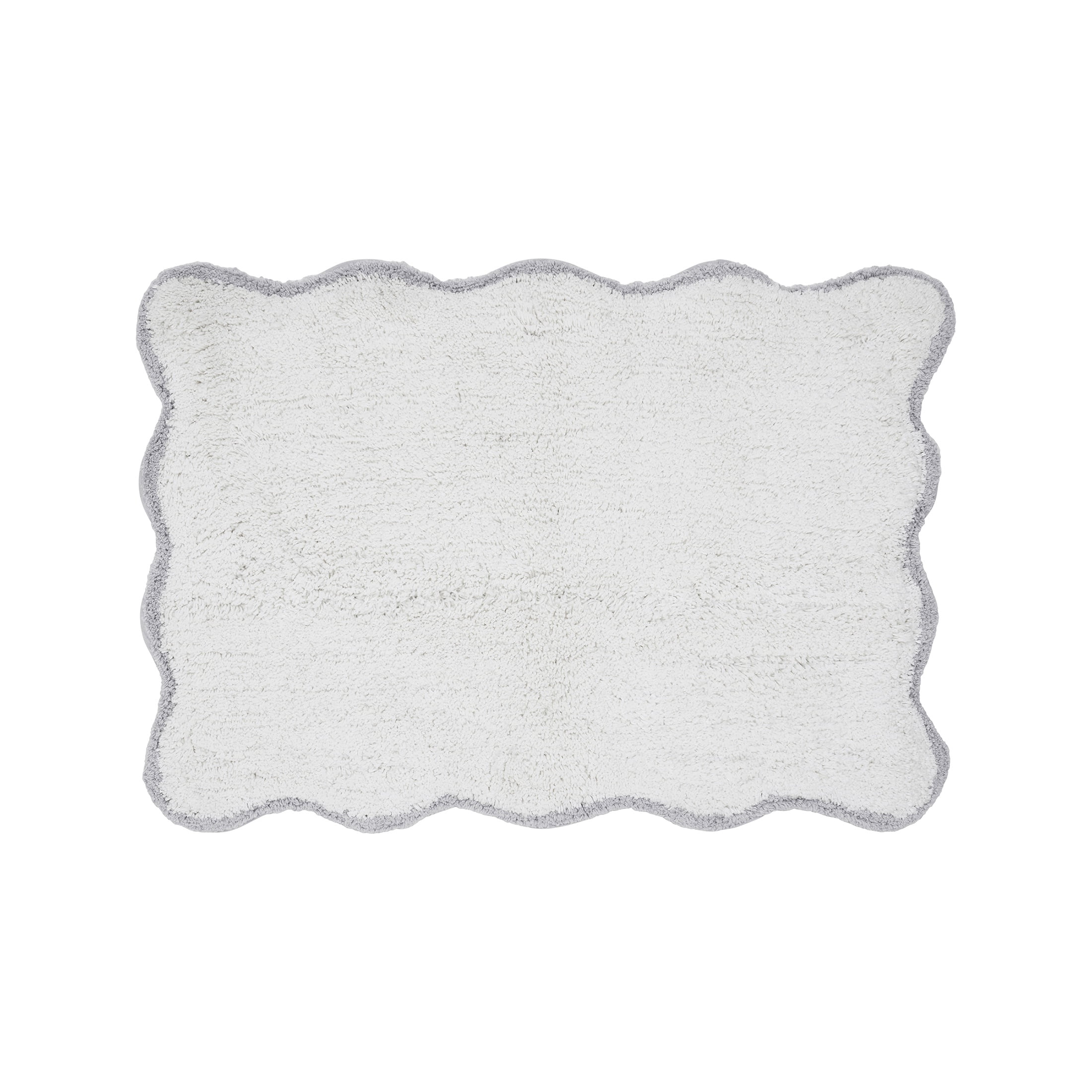 VCNY Home Scallop Light Grey Cotton Bath Rug, 17" x 24"