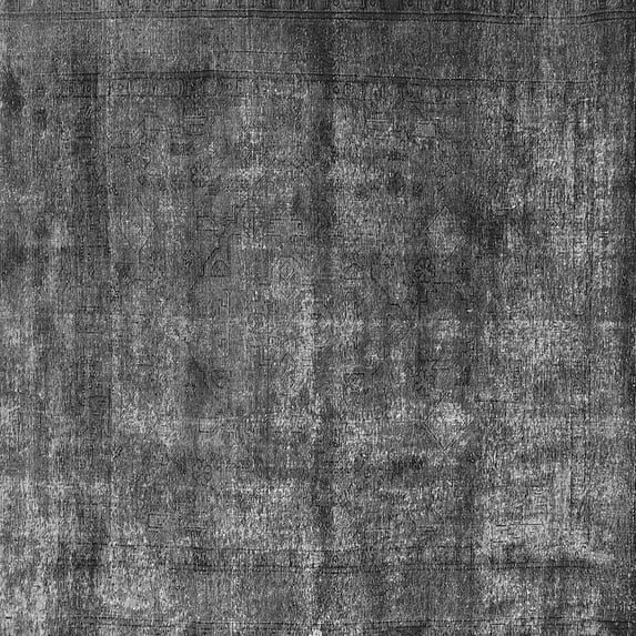 Ahgly Company Indoor Square Oriental Gray Industrial Area Rugs, 8' Square