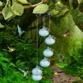 thumbnail image 3 of Comedero para colibríes Campanas de viento | Comedero para pájaros colgante de vidrio con gancho | Decoración decorativa de jardín al aire libre, patio, patio | Colorido, fácil de limpiar | Pantalla, 3 of 5