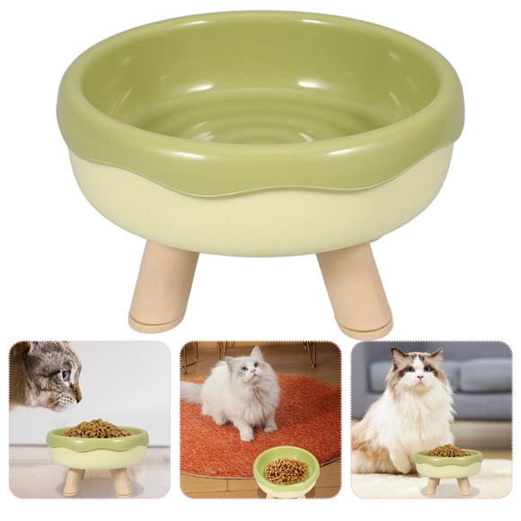 Raindrops Raised Food Bowl Bowl Green Ergonomic Design for Daily Use 1Pcs