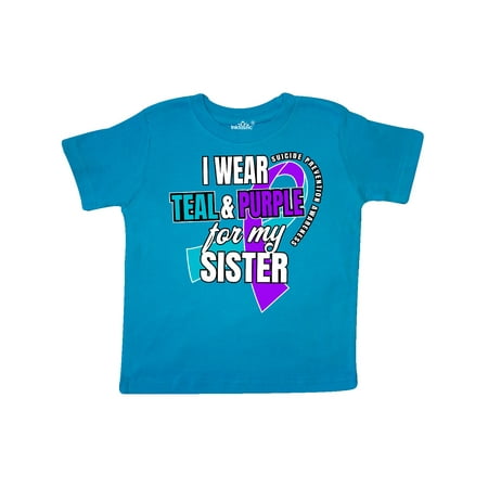 

Inktastic Suicide Prevention I Wear Teal and Purple for My Sister Gift Toddler Boy or Toddler Girl T-Shirt