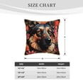 thumbnail image 2 of KLL Colorful Flower German Shepherd Decorative Throw Pillow Covers Velvet Soft for Couch Sofa Bedroom Living Room Outdoor (No pillow core)- 16"x16", 2 of 5