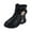 Black, variant on Girls Snow Boots Sweet Bowknot Fringe Princess Winter Dress Booties Lug Sole Low Heel Warm Furry Lined Zipper Ankle Boots 12.5 Little Kid Pink