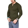 thumbnail image 1 of Daeful Blouse pour Hommes Couleur Unie Hauts d'Été Travail T-Shirts Amples Vert Armée 3TG, 1 of 2