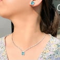 thumbnail image 3 of Big Square Cut Baguette Tennis Necklace Set for Ladies Banquet CZ White Jewelry, 3 of 7