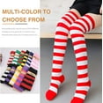 thumbnail image 2 of Women's Extra Long Opaque Striped Over Knee High Stockings Socks…, 2 of 7