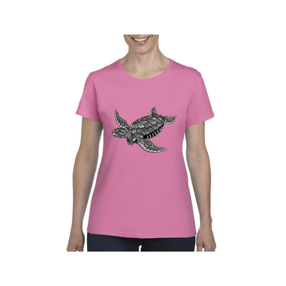 MmF - Women's T-Shirt Short Sleeve, up to Women Size 3XL - Sea Turtle Hawaii