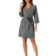 thumbnail image 2 of Bata de baño de waffle para mujer INSPIRE CHIC, suave de chenilla, kimono, spa y baño, longitud media, gris, 2 of 6