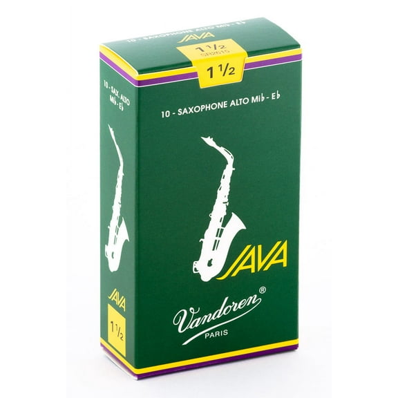 Vandoren Alto Sax Java Reeds Strength #1.5; Box of 10