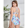 thumbnail image 3 of Sociala Plus Size One Piece Swimsuit for Women V Front Strap swimwear, 3 of 6